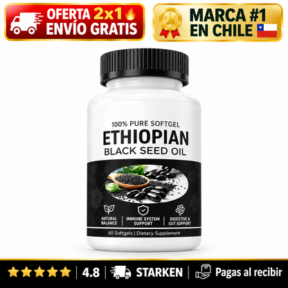 Aceite de Semilla Negra Etíope 100% Puro · Defensas y Bienestar
