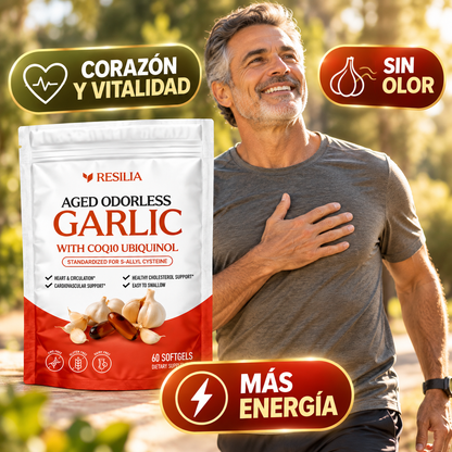 Complejo Ajo Negro Añejado Sin Olor + CoQ10 · Bienestar del Corazón